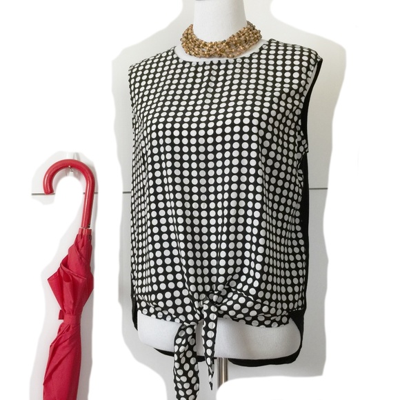 Vince Camuto Tops - Vince Camuto Mix Media Top Blouse Career Sz M